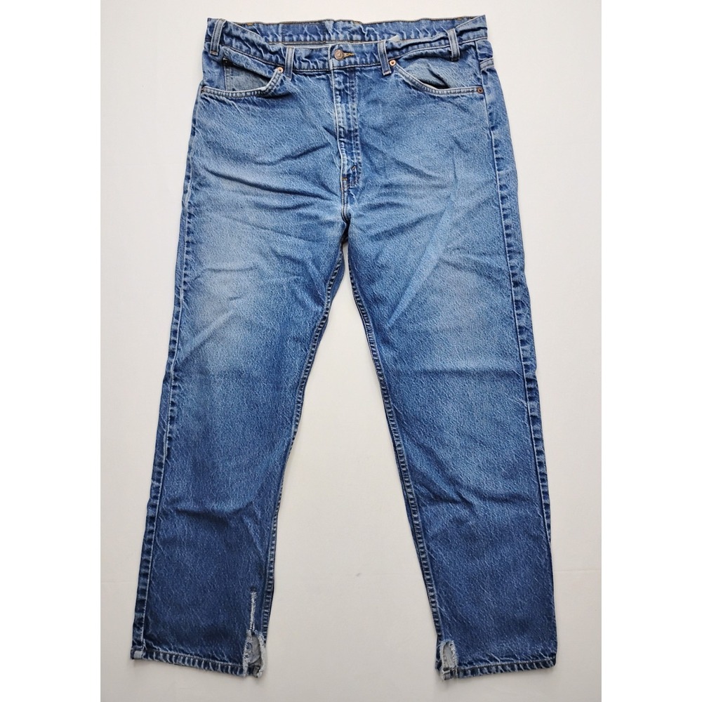 Levi's 505 Jeans Mens 38x30 Blue Orange Tab Straight Leg Denim 90s